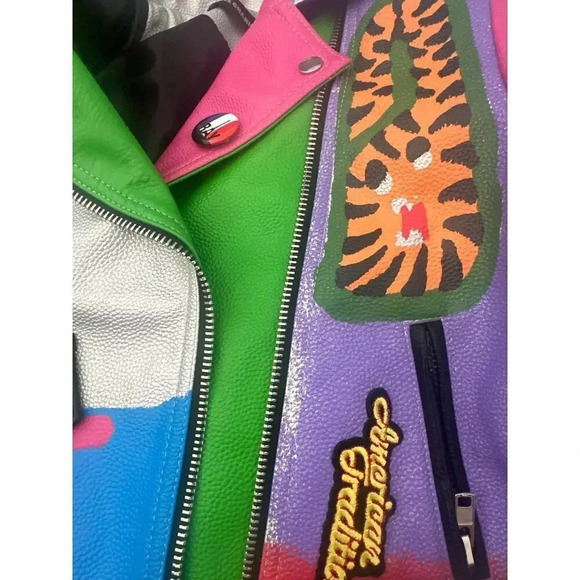 Free Chariot leather moto motorcycle bomber Jackets - Picture 8 of 10